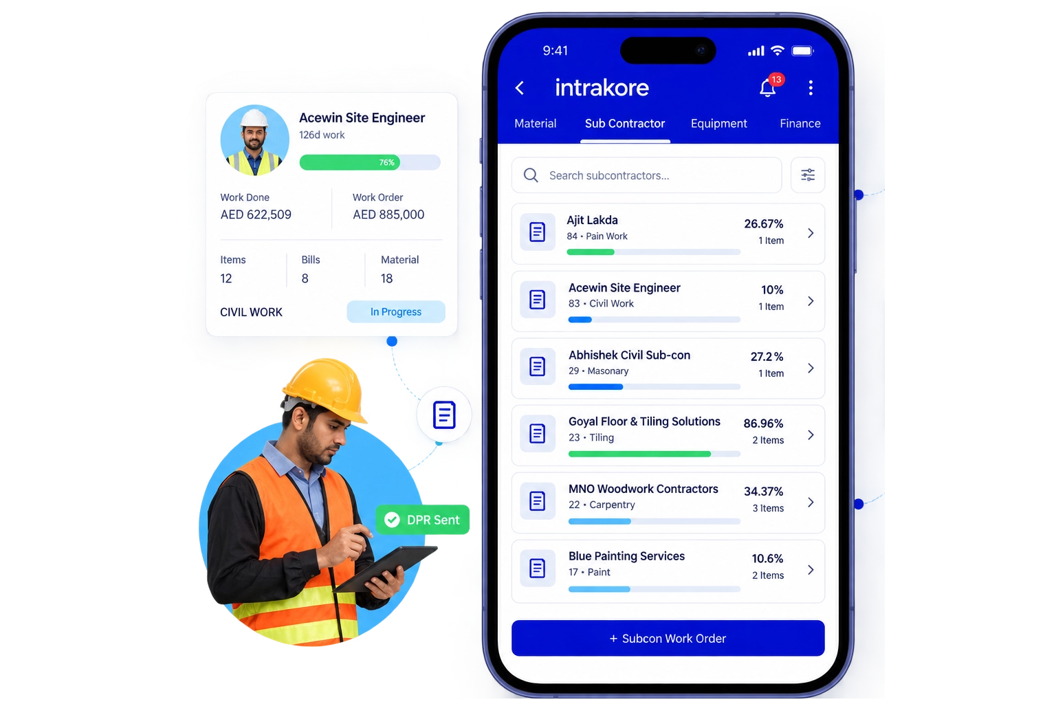 Contractors on a live construction site in the GCC